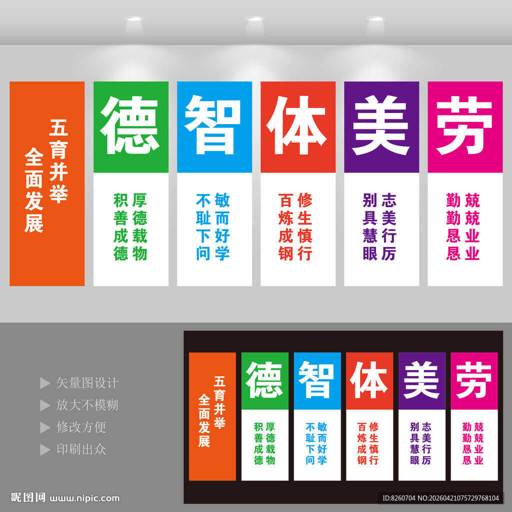 五育并举学校教育文化墙