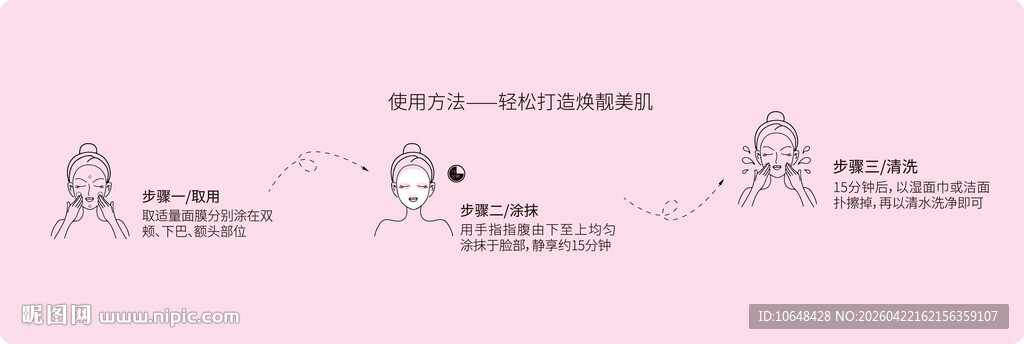 面膜使用方法步骤流程示意图