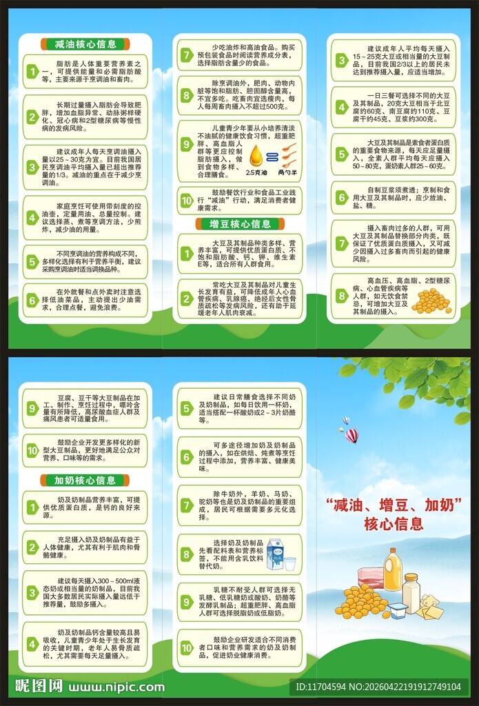 减油增豆加奶核心信息三折页