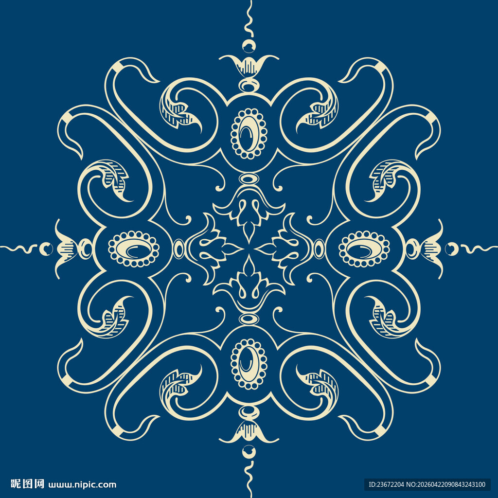 蓝色背景精致花纹图案
