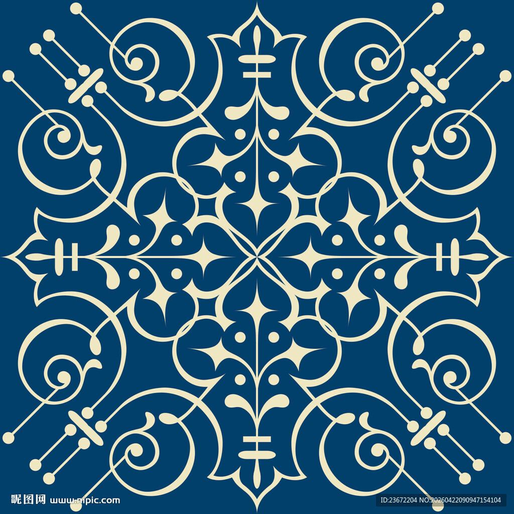 蓝色底纹精美花纹图案