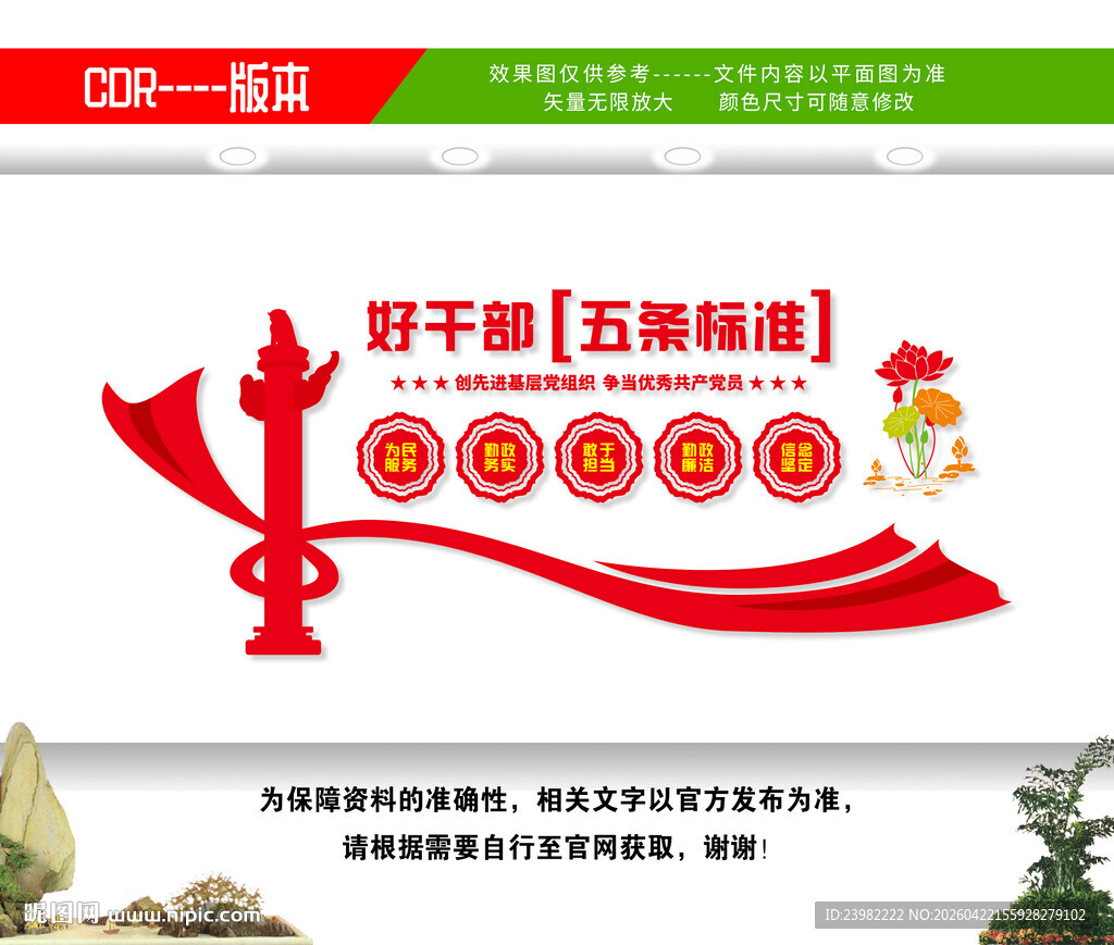 好干部五条标准党支部文化墙