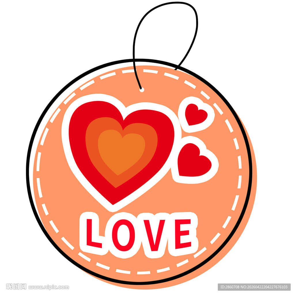 爱心圆形吊牌装饰图案