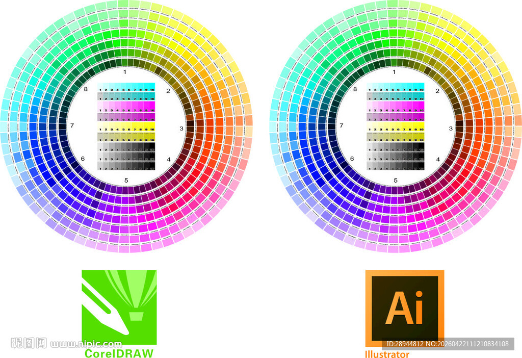 彩色渐变圆环图形设计素材