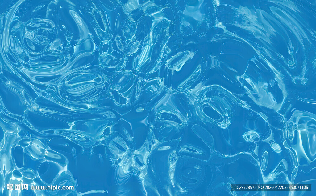 蓝色水波纹理背景图