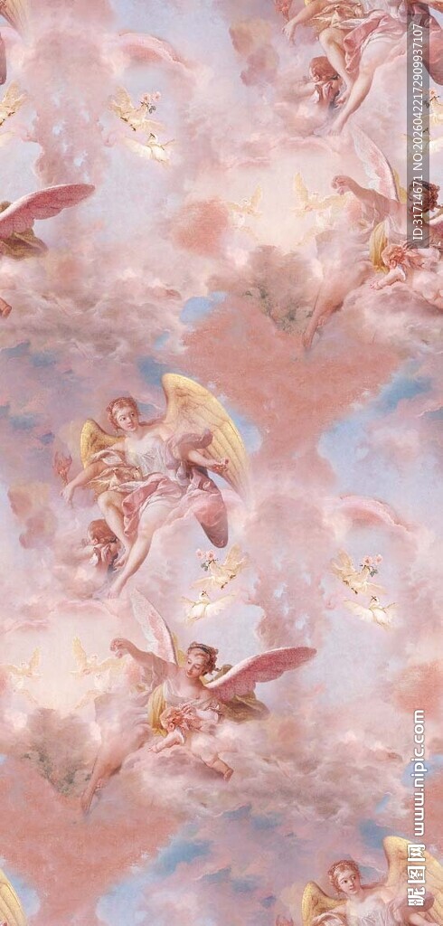 油画仙女云朵扎染