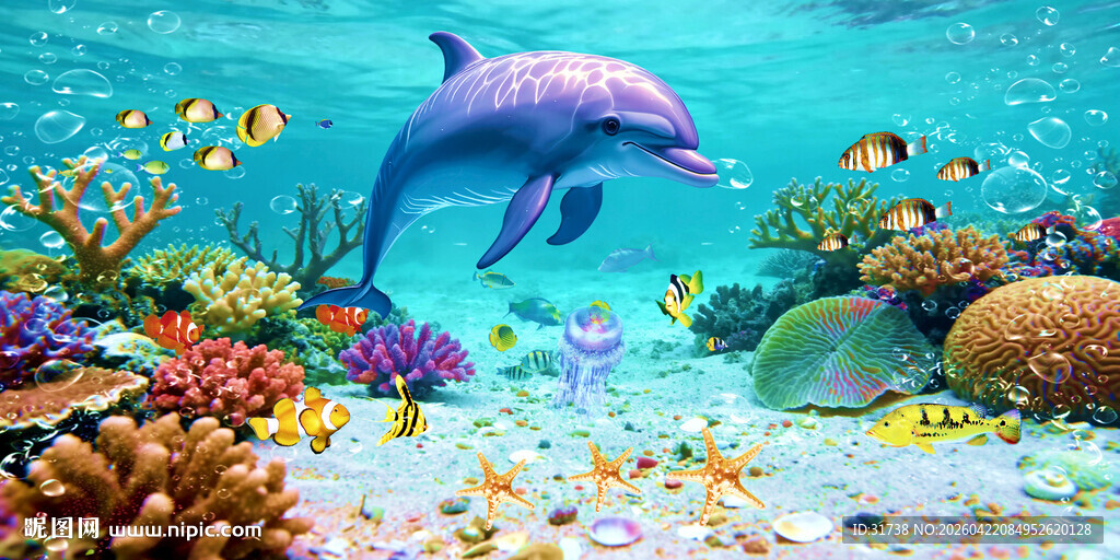 海底世界海底生物背景