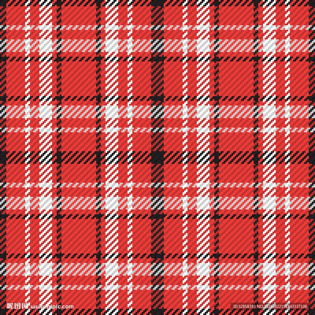 红色格子图案纹理