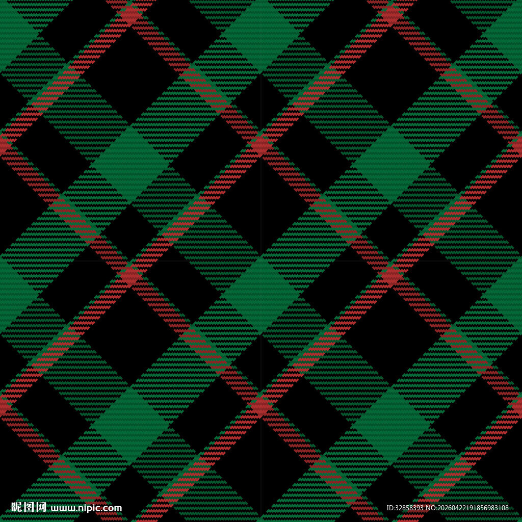 绿黑红格子图案纹理