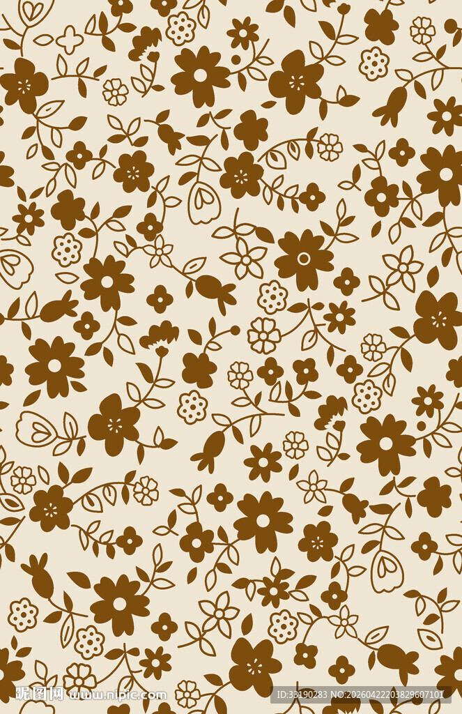 复古碎花图案纹理背景