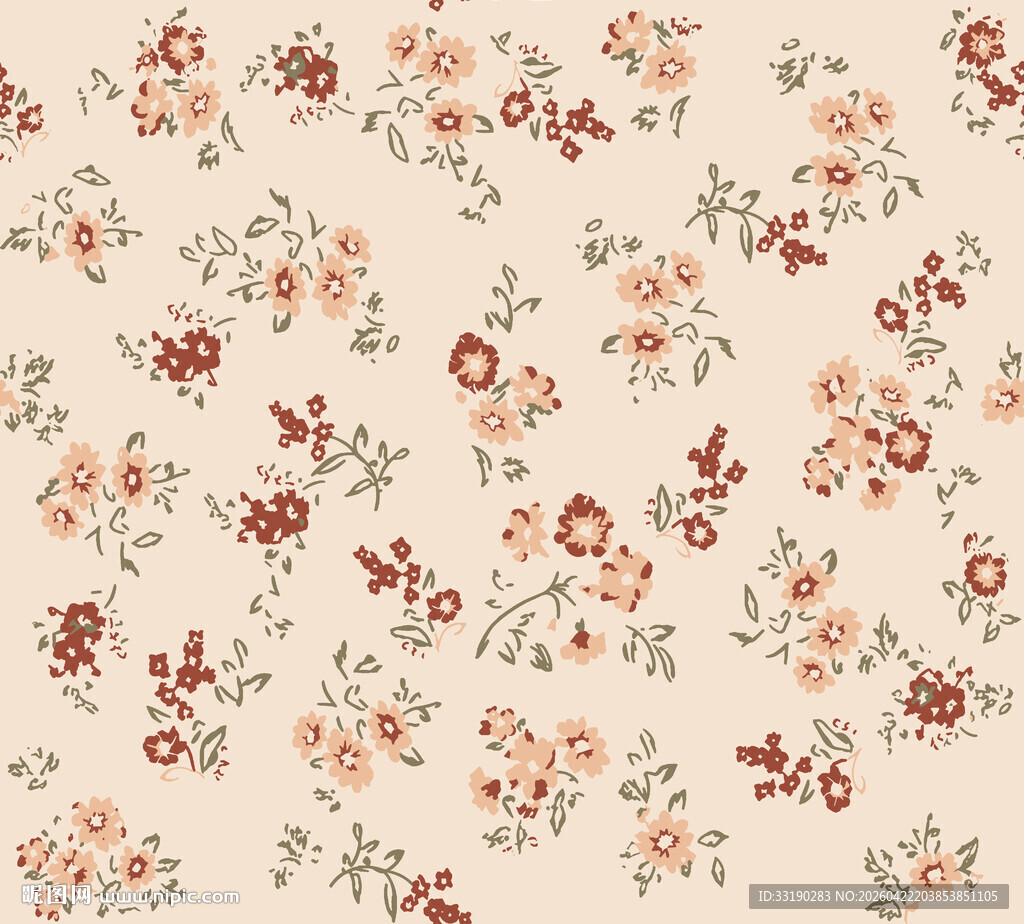 复古碎花图案背景