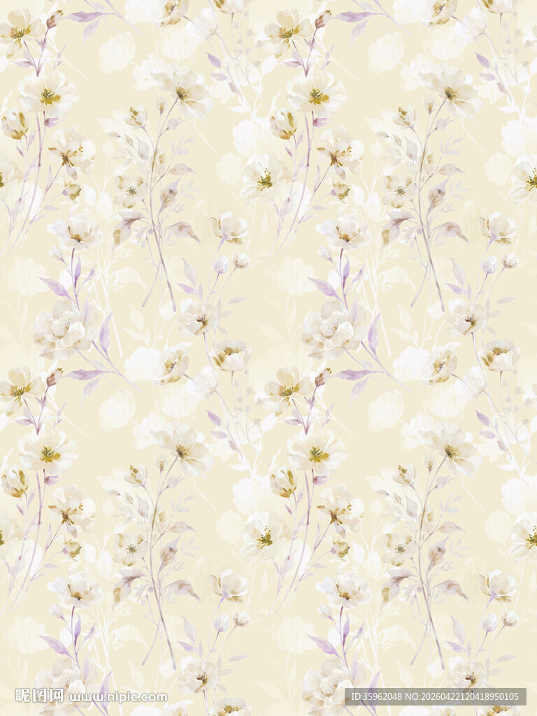 淡雅花卉图案背景图