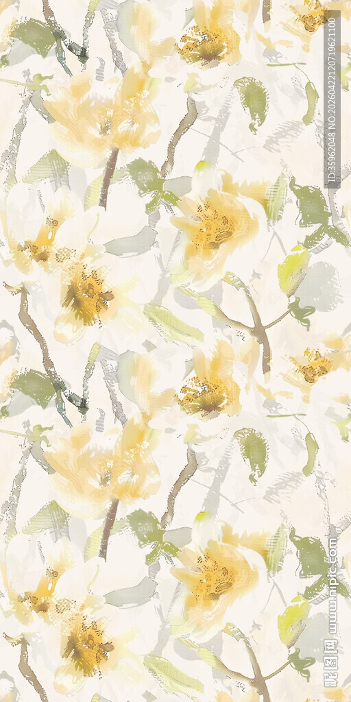 花卉图案布料清新自然风