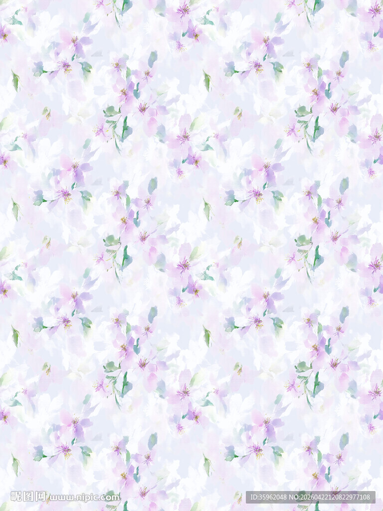 淡紫色花卉图案背景图