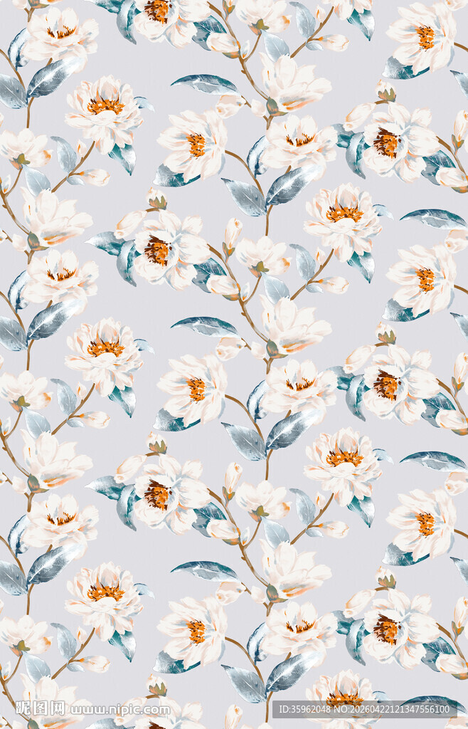 花卉图案布料纹理