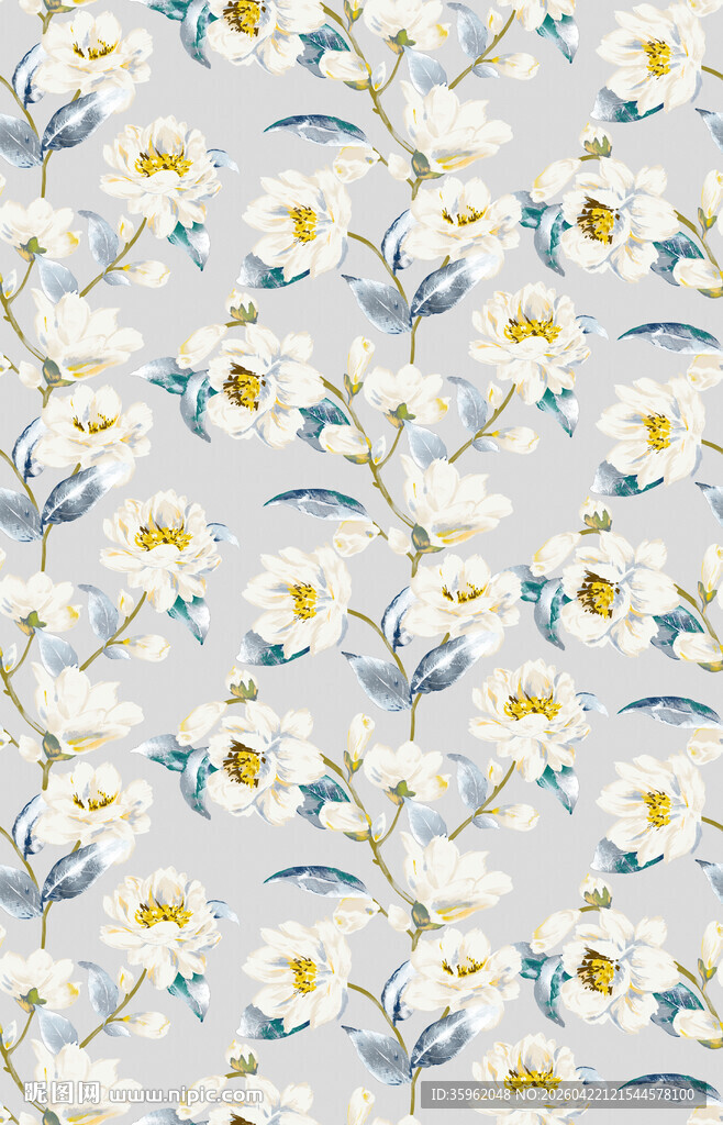 花卉图案布料纹理