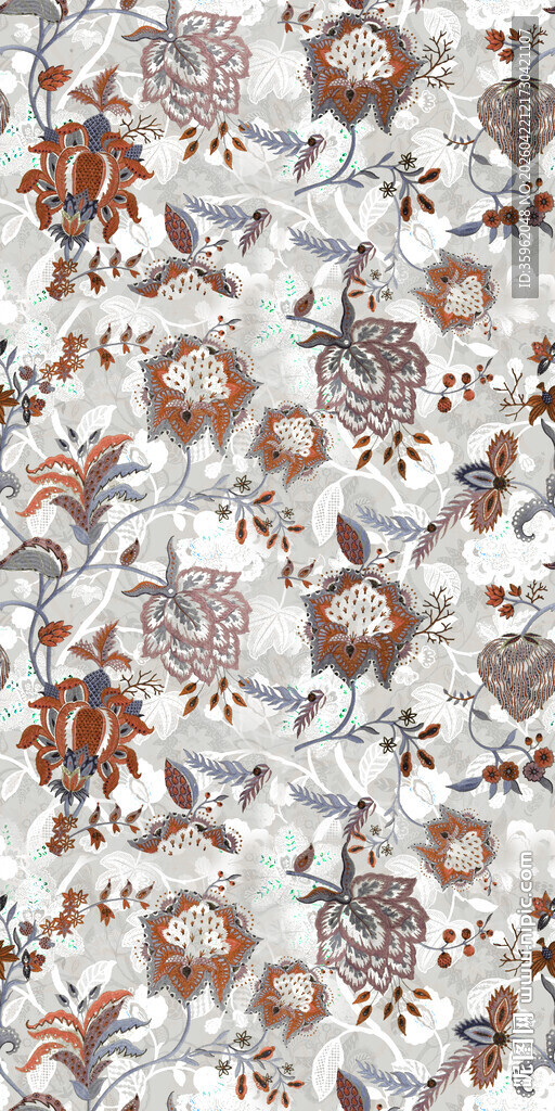 复古花卉图案无缝背景