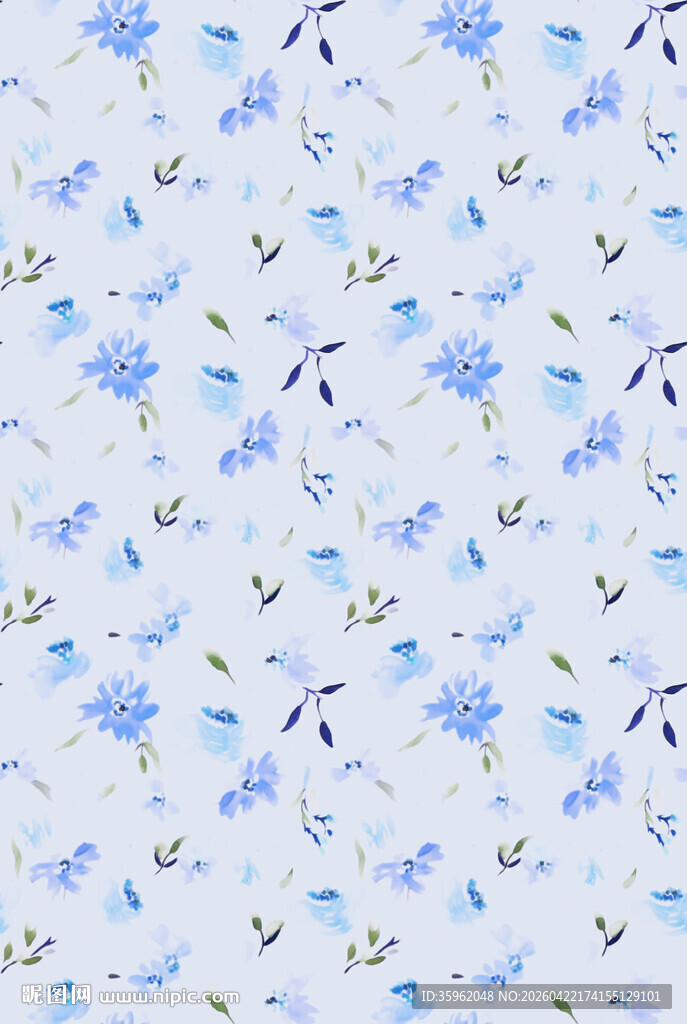 浅蓝色花卉图案背景