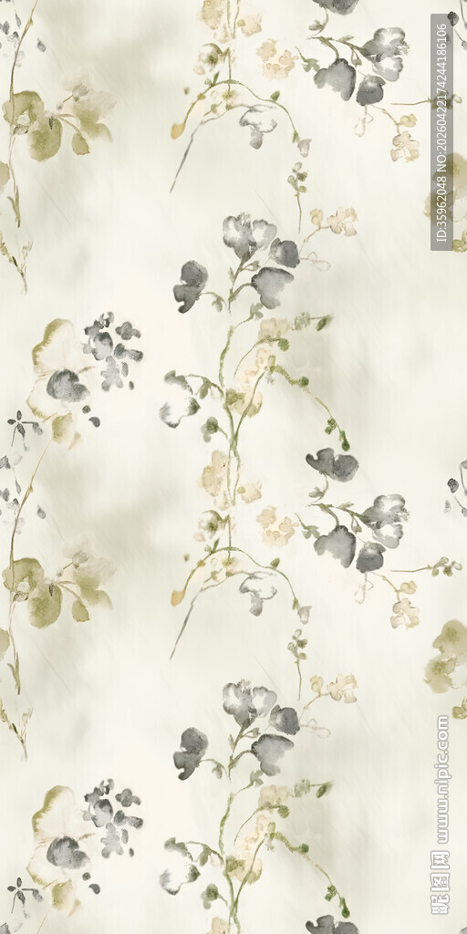 花卉图案浅色布料纹理