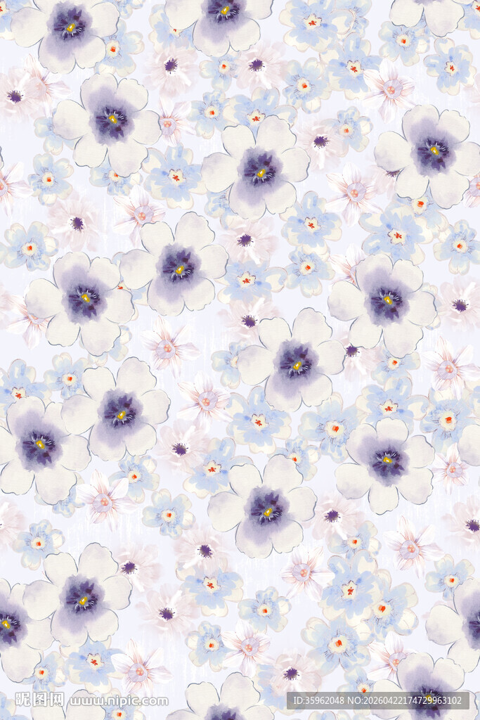 清新花卉图案背景纹理