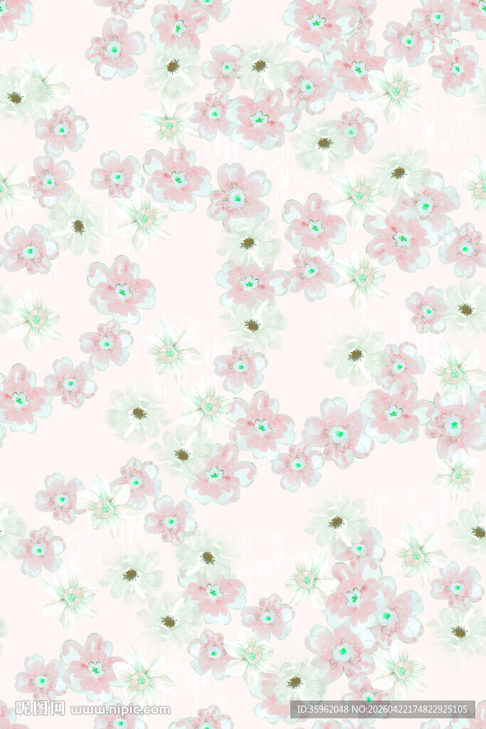 粉色碎花图案织物纹理