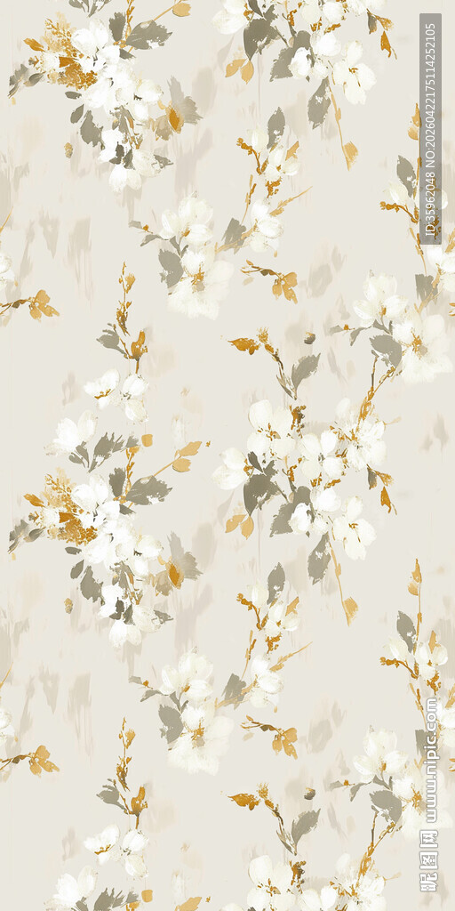 花卉金箔纹理背景图案