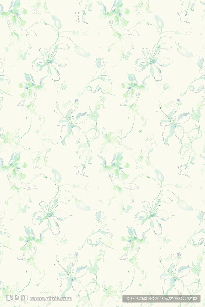 清新淡雅花卉图案背景