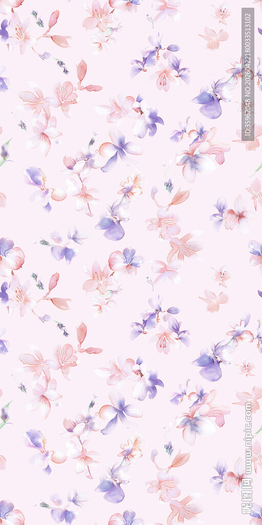 粉色花卉图案背景纹理