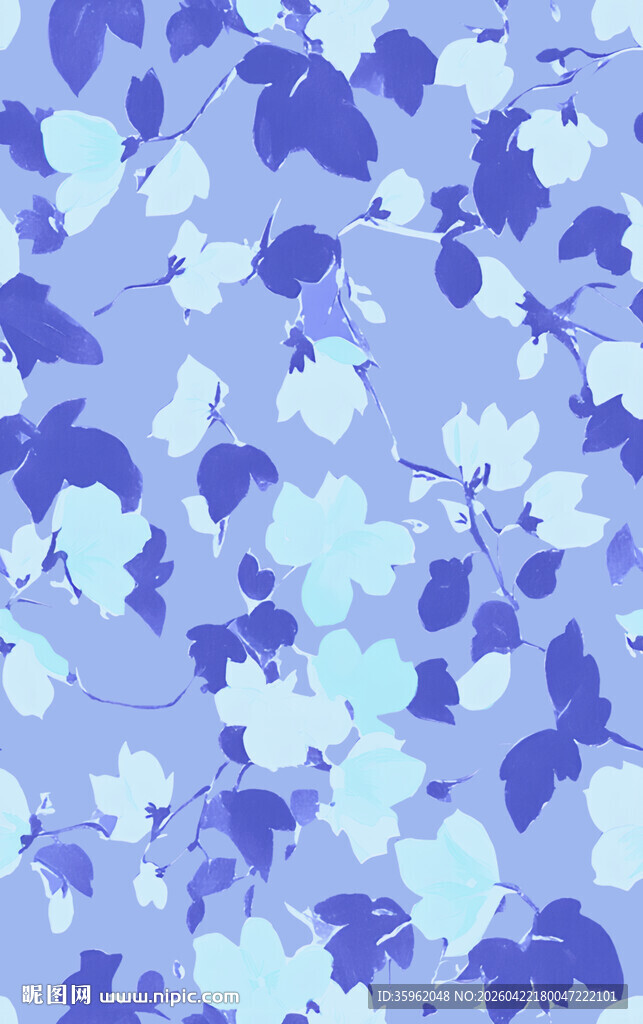 蓝紫色花卉图案背景