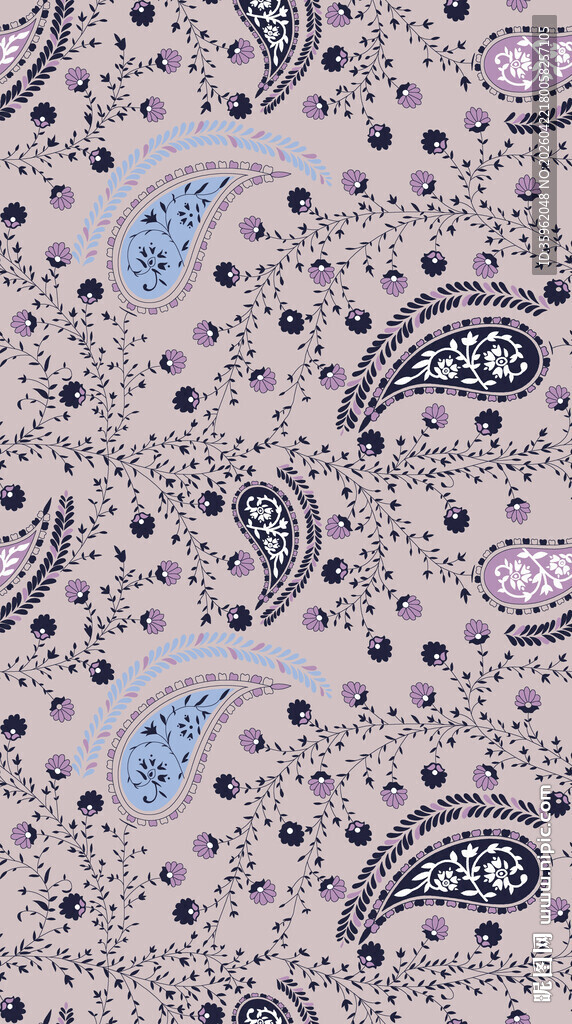 佩斯利花纹图案背景图