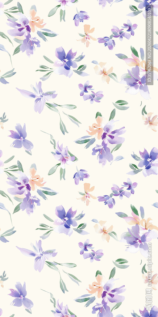 淡紫色花卉图案背景