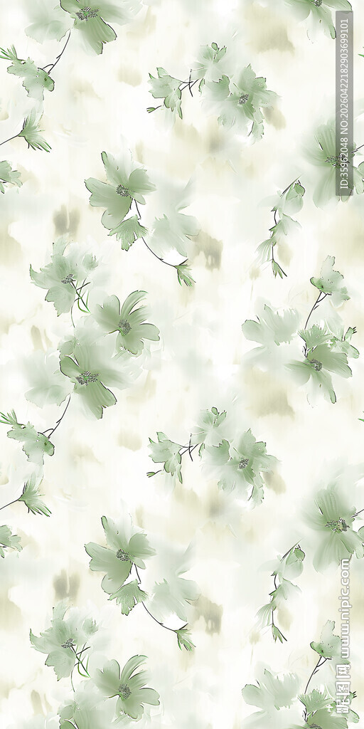 淡雅绿植图案背景纹理