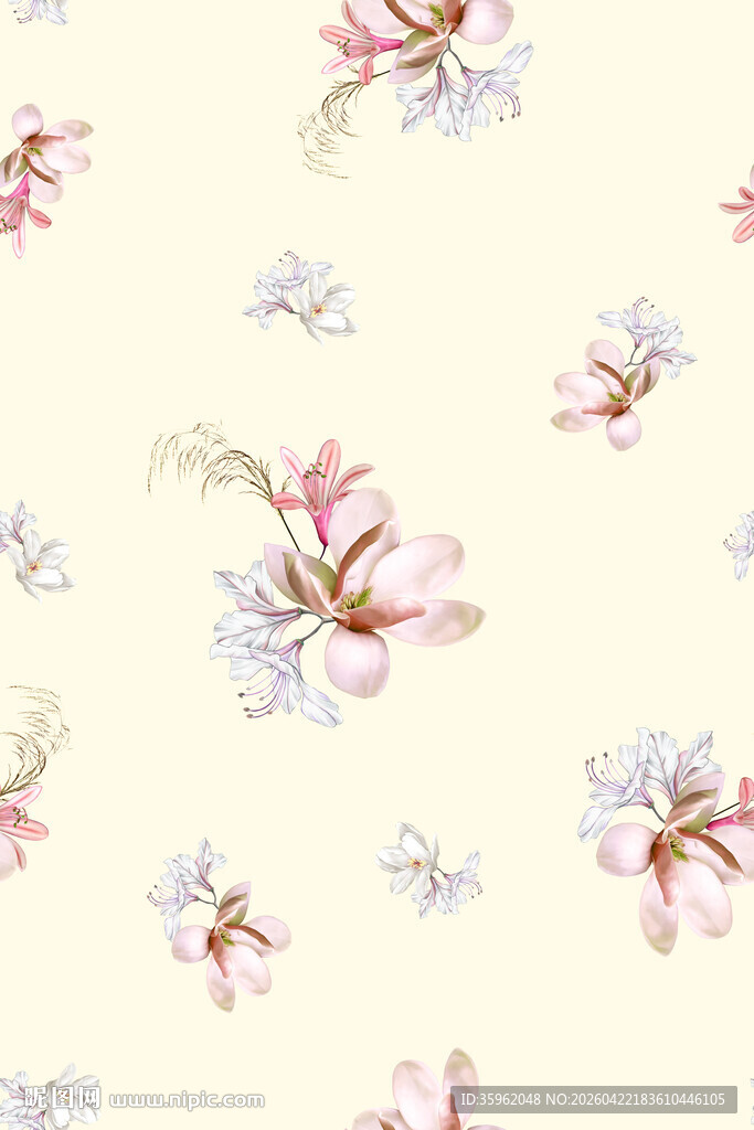 手绘花卉底纹图案