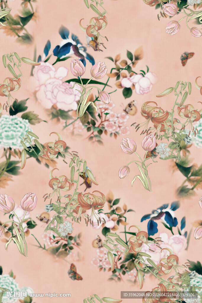 粉色花卉图案背景