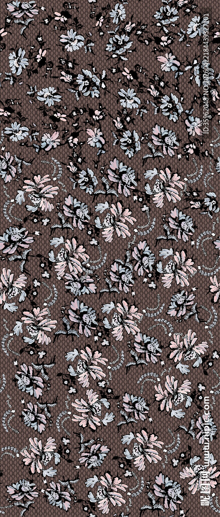 碎花布料纹理特写