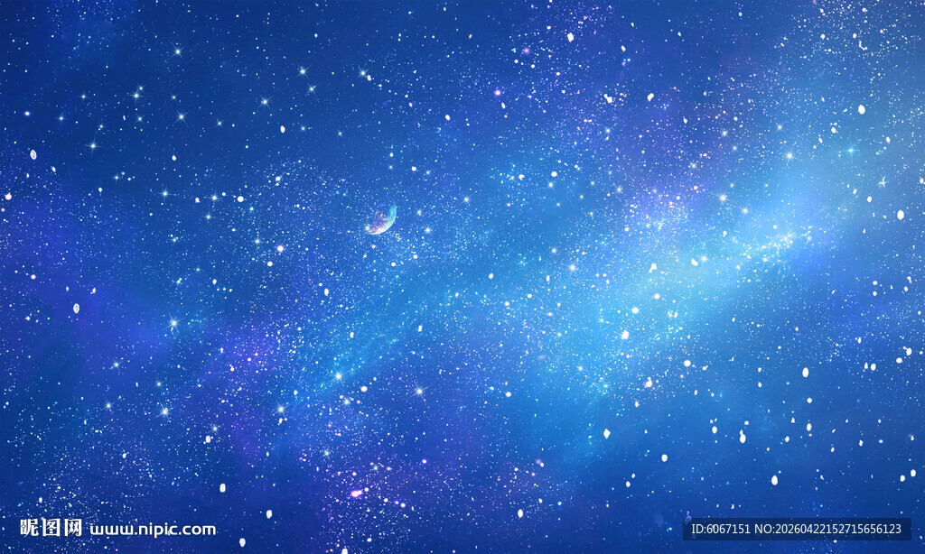 璀璨蓝色星空壁画