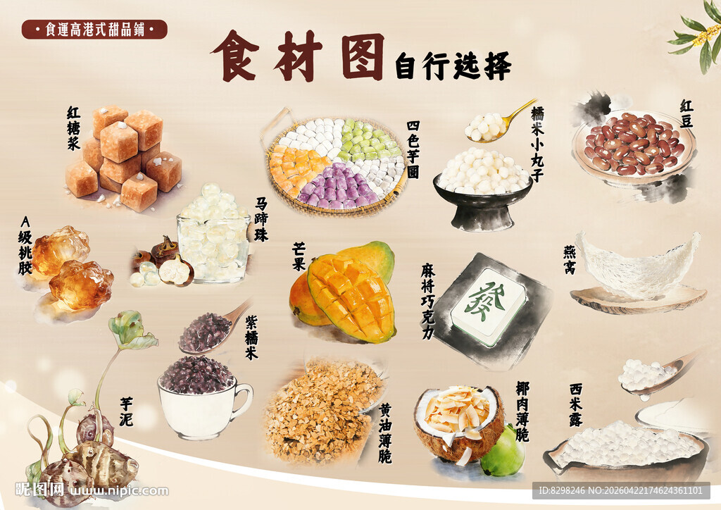 食材图鉴展示多样食材