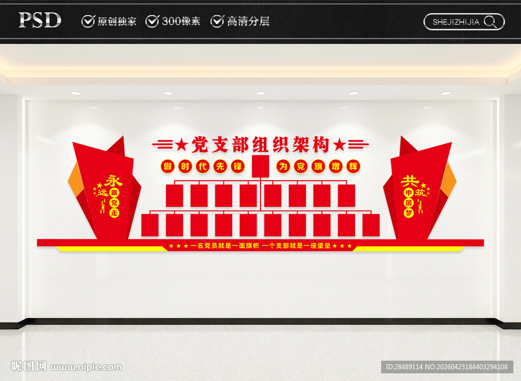 党支部组织架构图文化墙