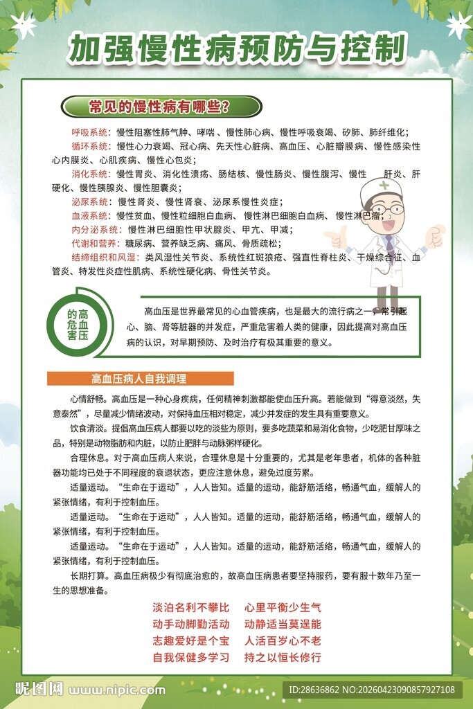 慢性病预防与控制展板