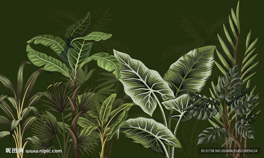 热带雨林背景墙