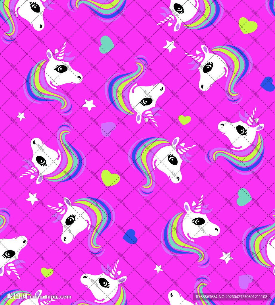 梦幻独角兽粉色图案背景