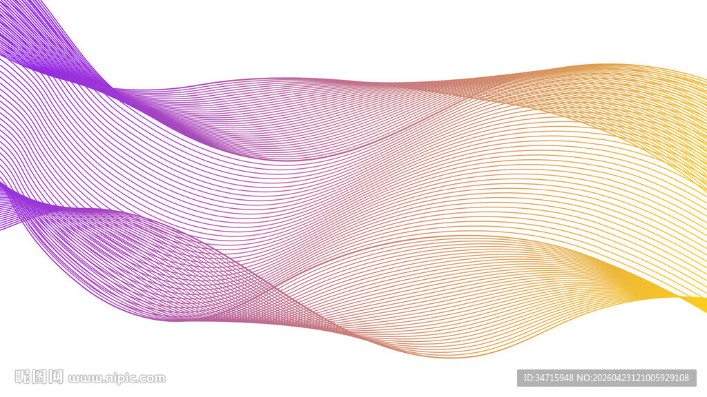 梦幻渐变彩色波浪线条