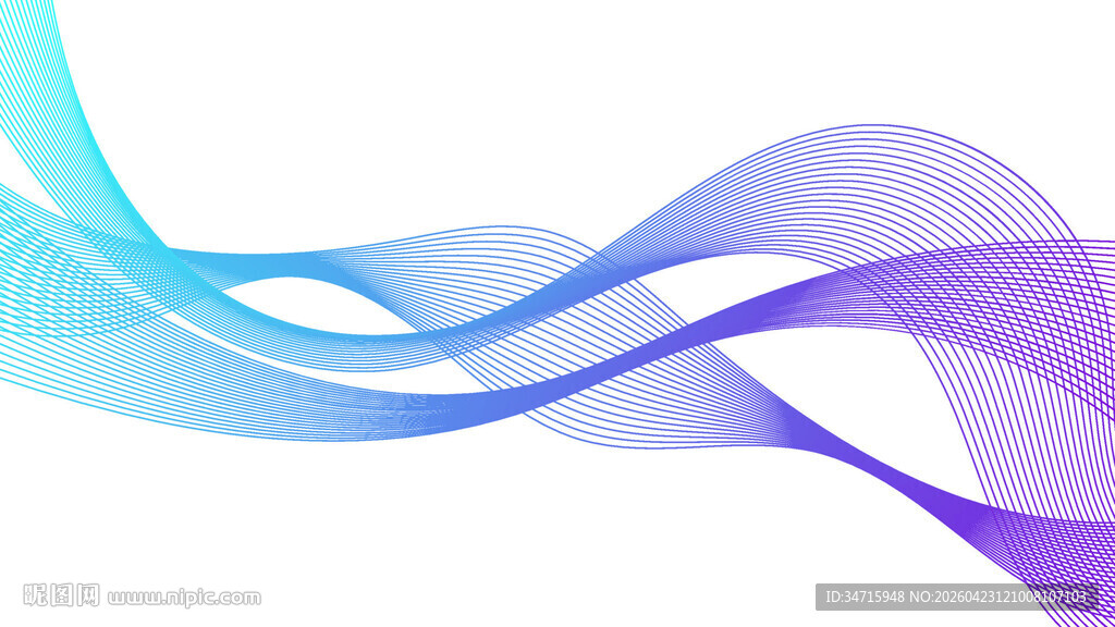 梦幻渐变波浪线条背景