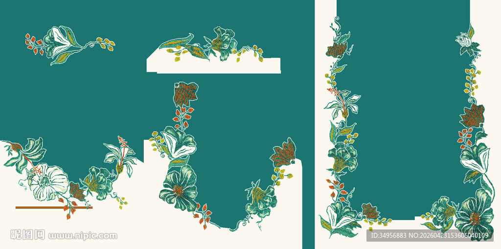 花卉装饰的字母图案设计