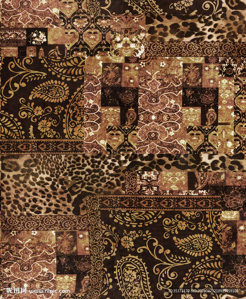 复古花纹拼贴图案