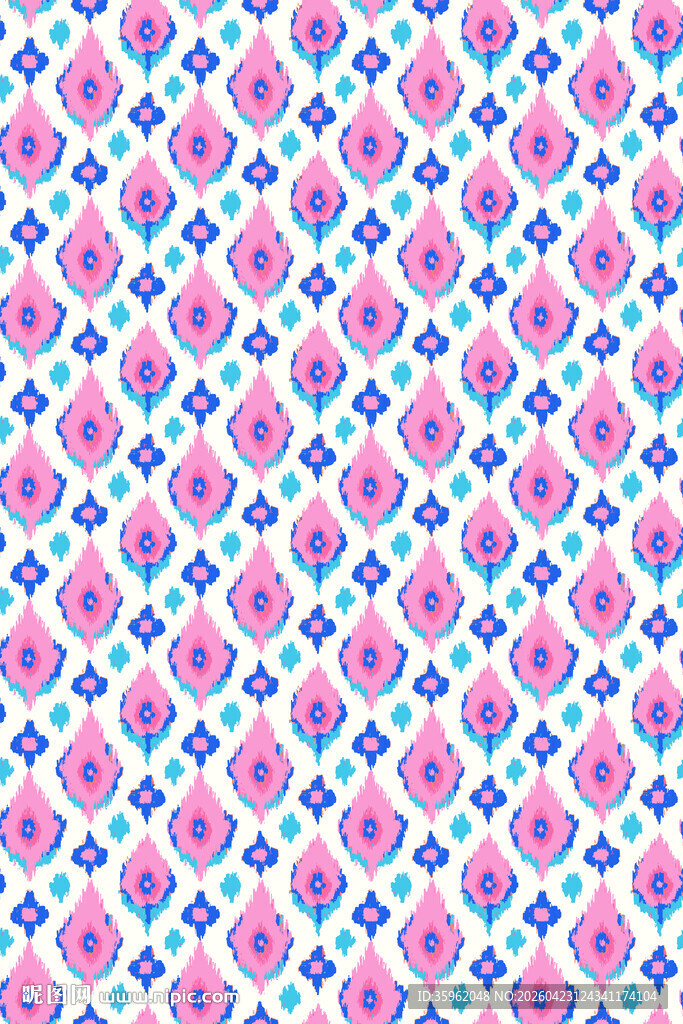 粉色蓝色花朵图案背景