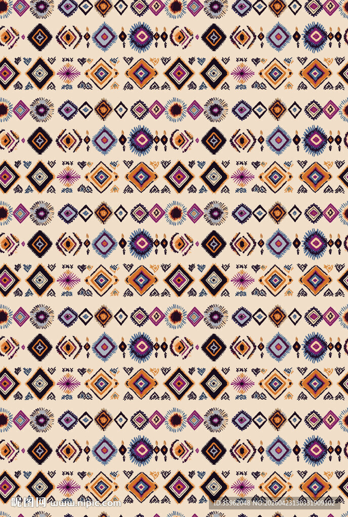 民族风几何图案无缝纹理