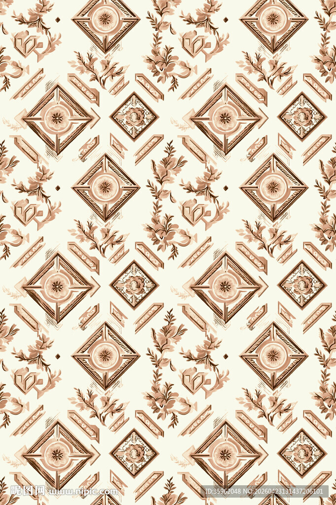 复古几何花卉图案纹理