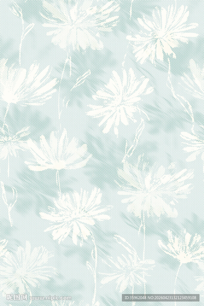 淡蓝花卉纹理背景图