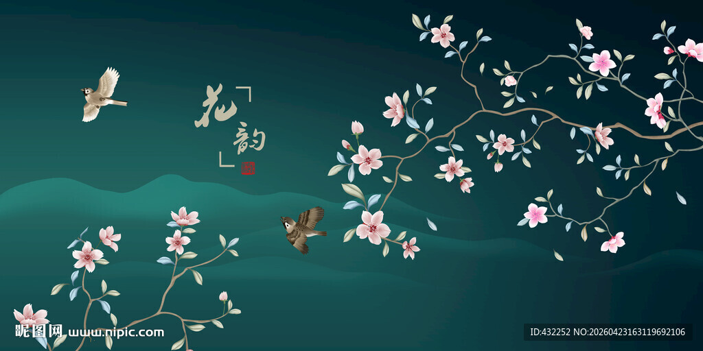 中式花鸟图雅致意境美